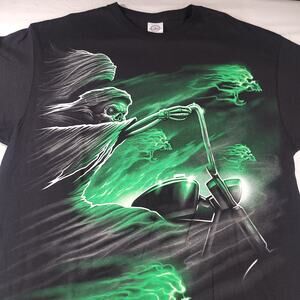 Delta Spirits Skull Graphic Short Sleeve Crew Neck T Shirt Mens Size XL Black